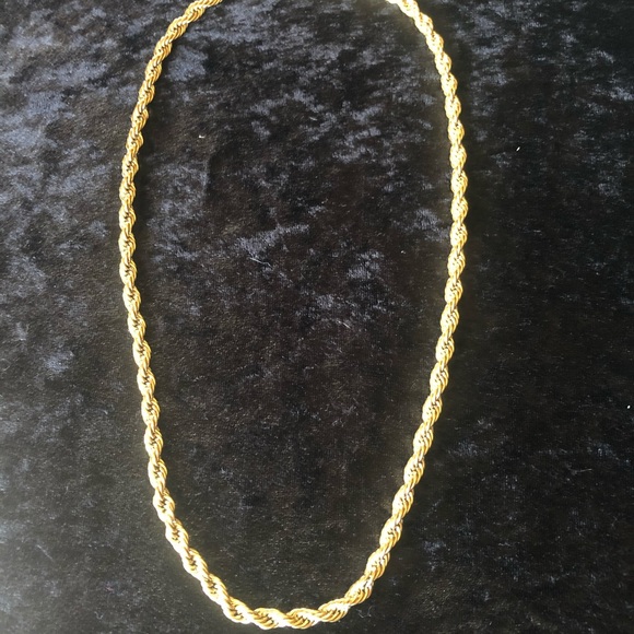 5 mm Thick 24 inch Rope Chain 14k Gold Plated - Picture 5 of 5